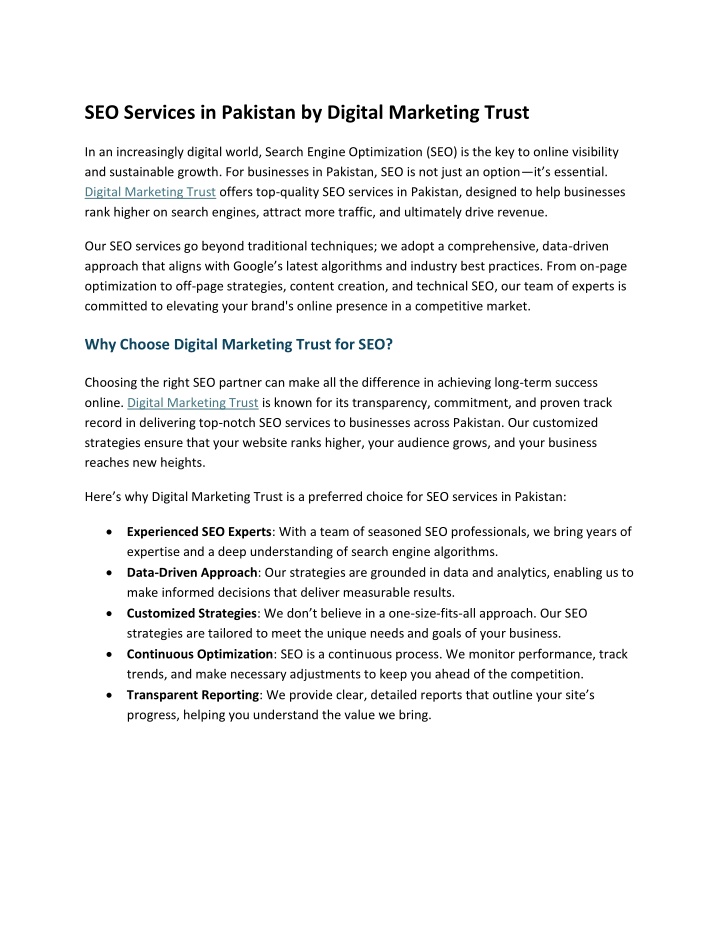 seo services in pakistan by digital marketing