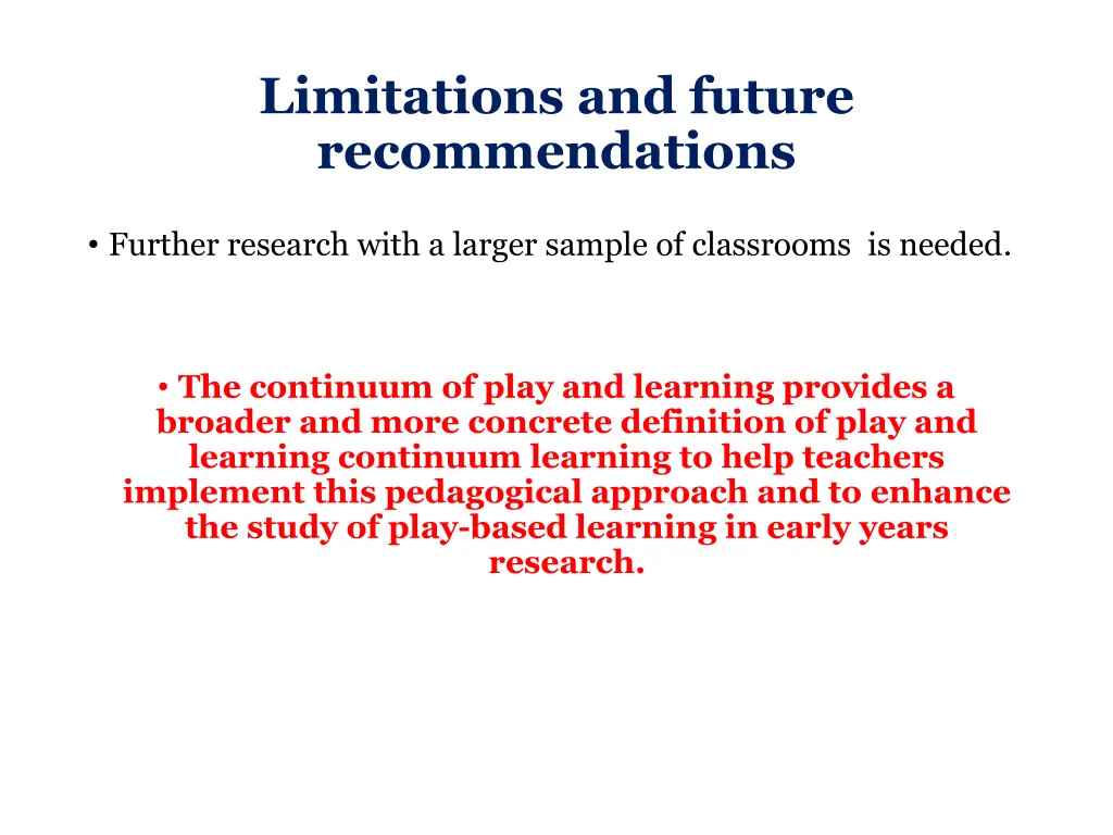 limitations and future recommendations