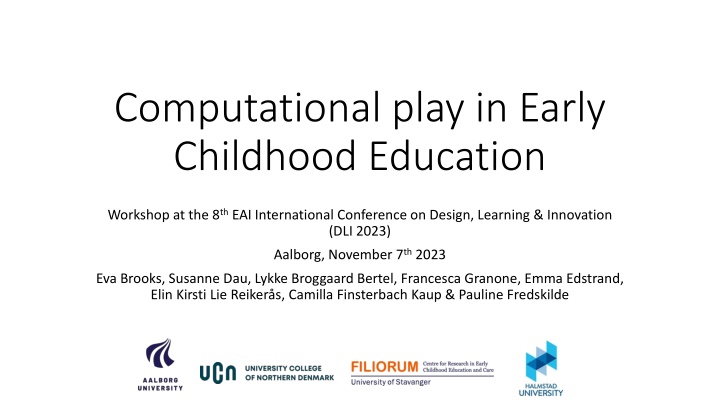 computational play in early childhood education