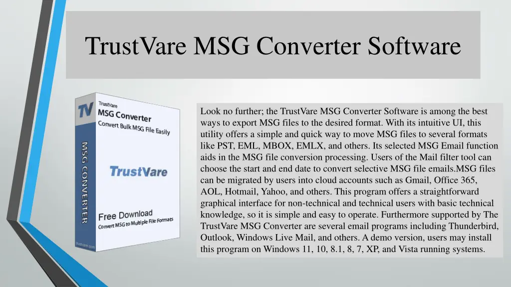 trustvare msg converter software 1