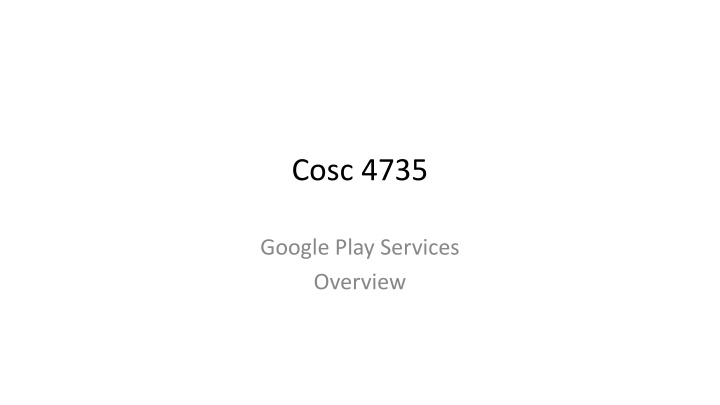 cosc 4735