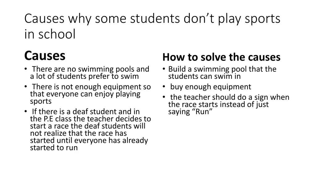 causes why some students don t play sports 1