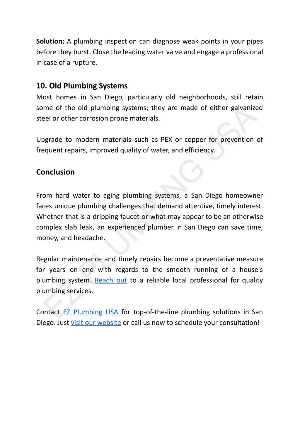 solution a plumbing inspection can diagnose weak