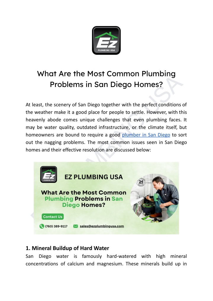 what are the most common plumbing problems