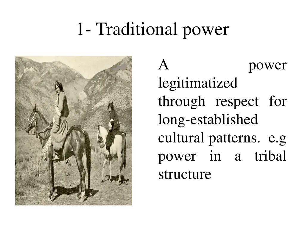 1 traditional power