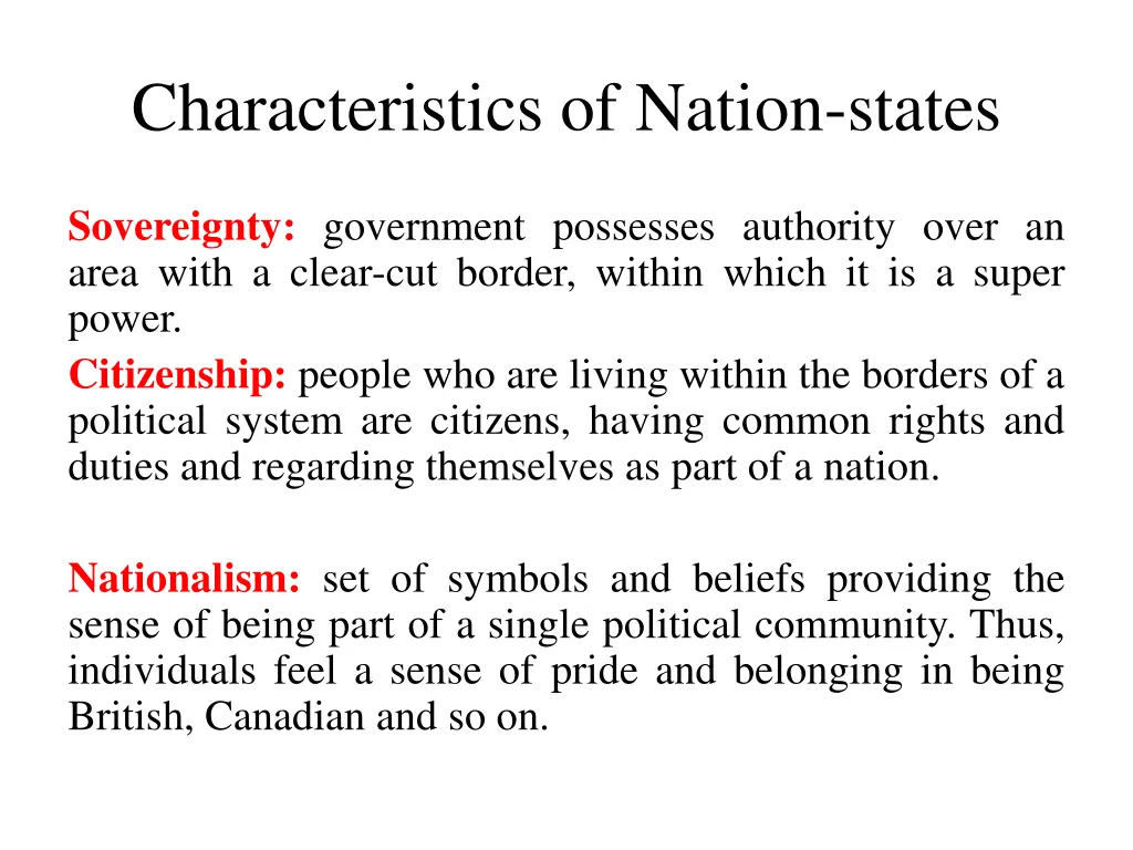 characteristics of nation states