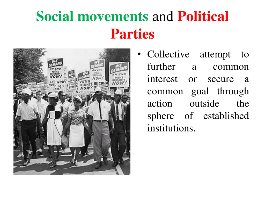 social movements and political parties