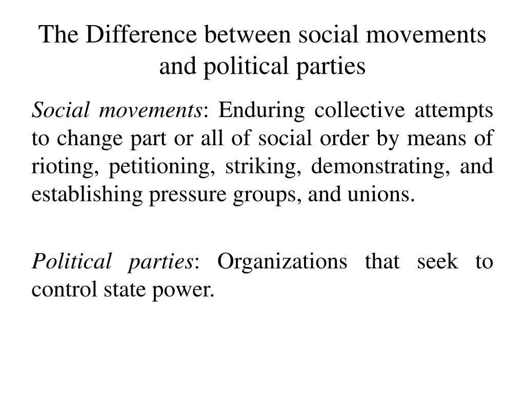 the difference between social movements