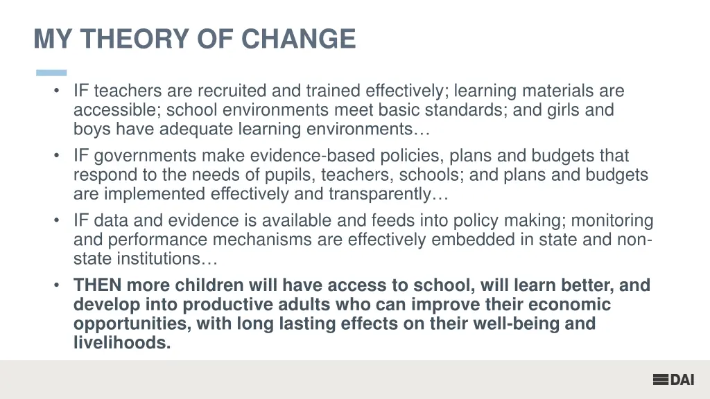 my theory of change