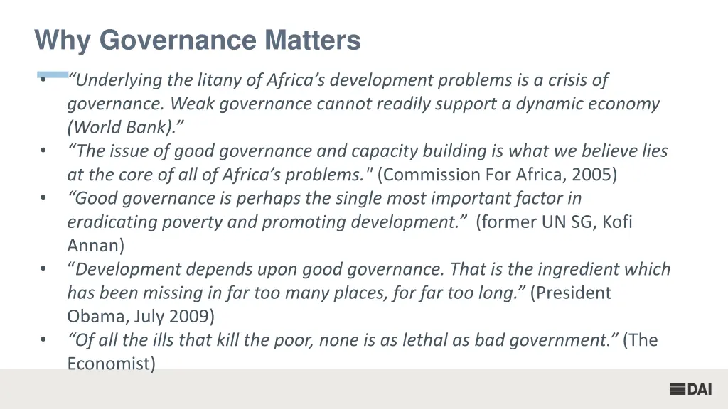 why governance matters