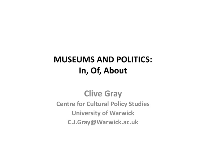 museums and politics in of about