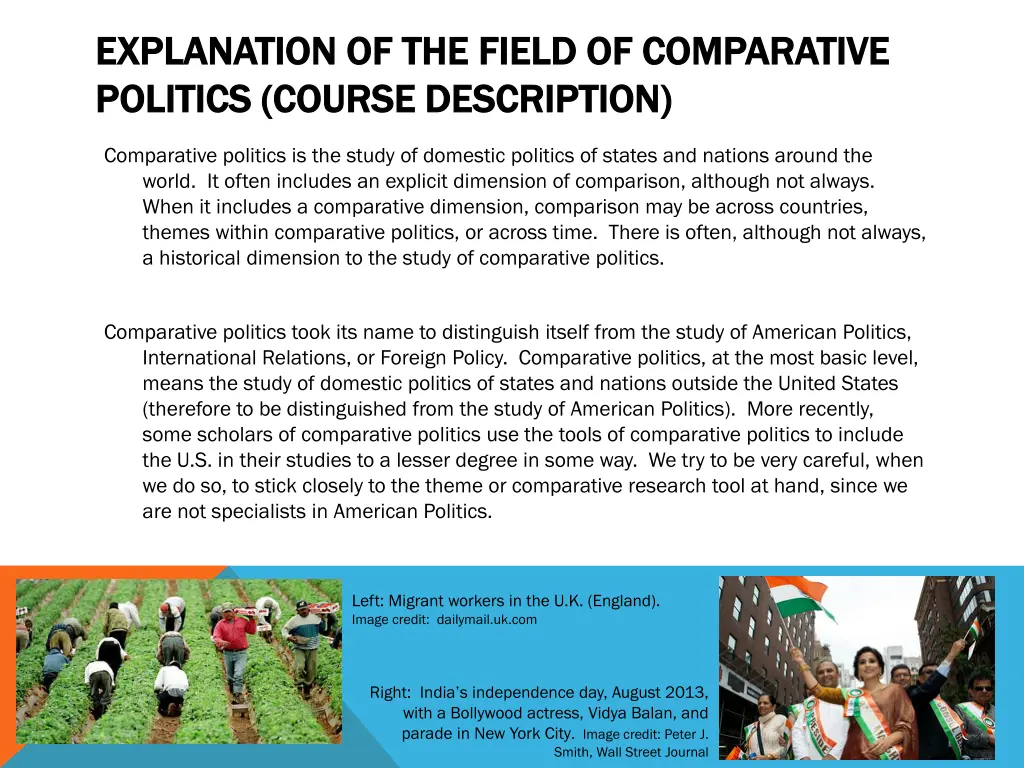 explanation of the field of comparative