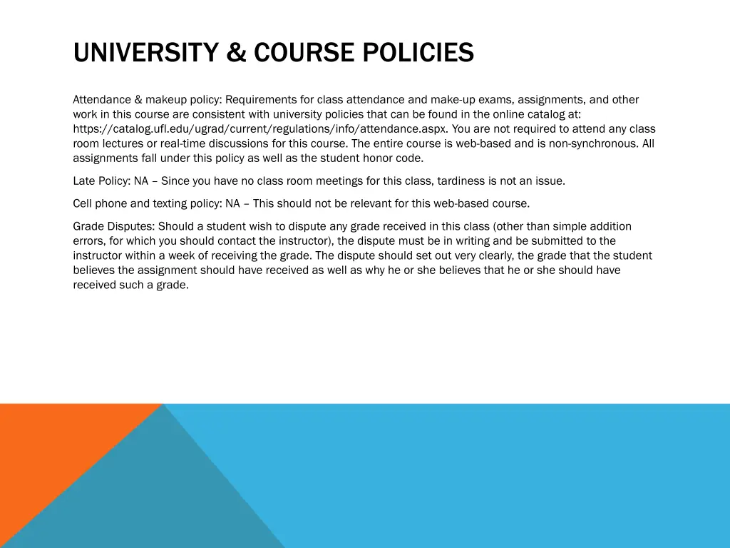 university course policies