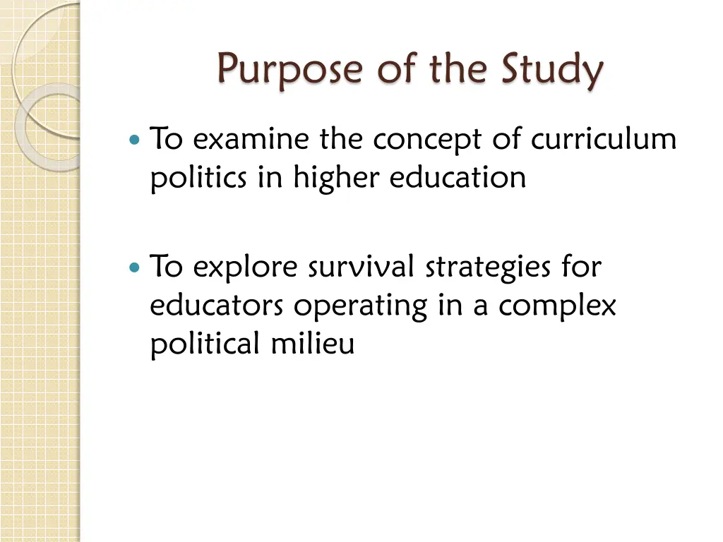 purpose of the study