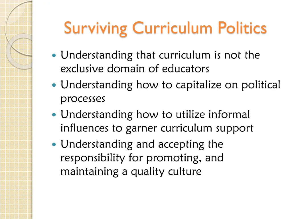 surviving curriculum politics