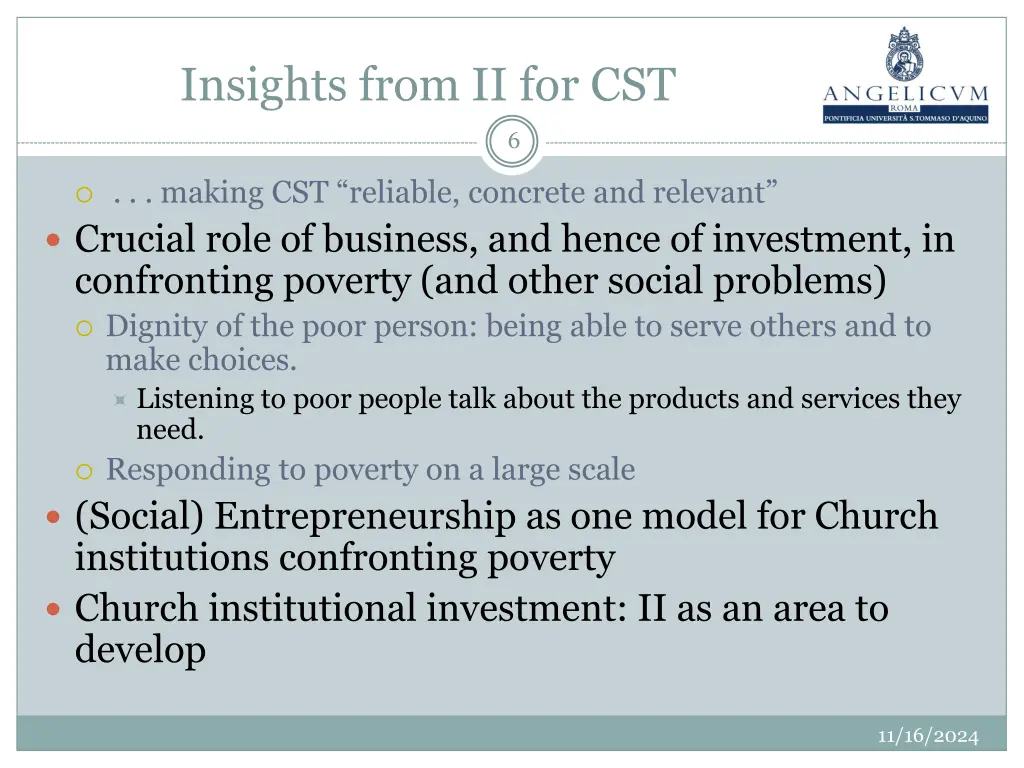 insights from ii for cst