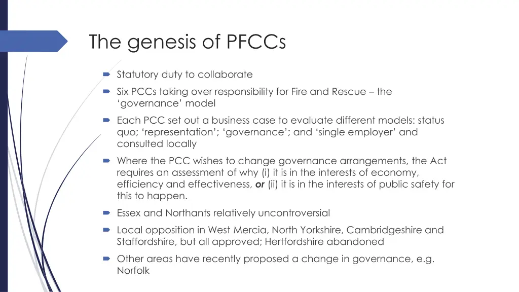 the genesis of pfccs