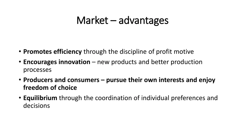 market market advantages advantages