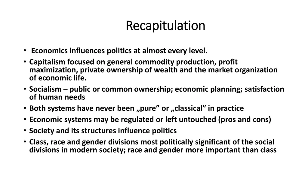 recapitulation recapitulation