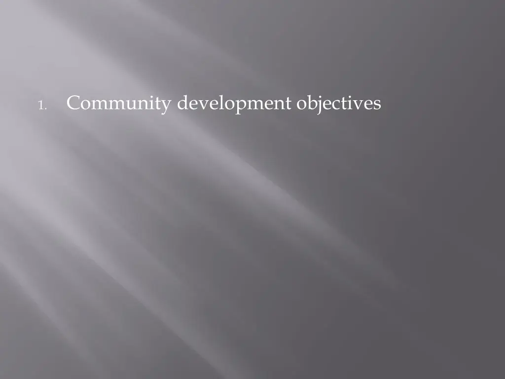 community development objectives