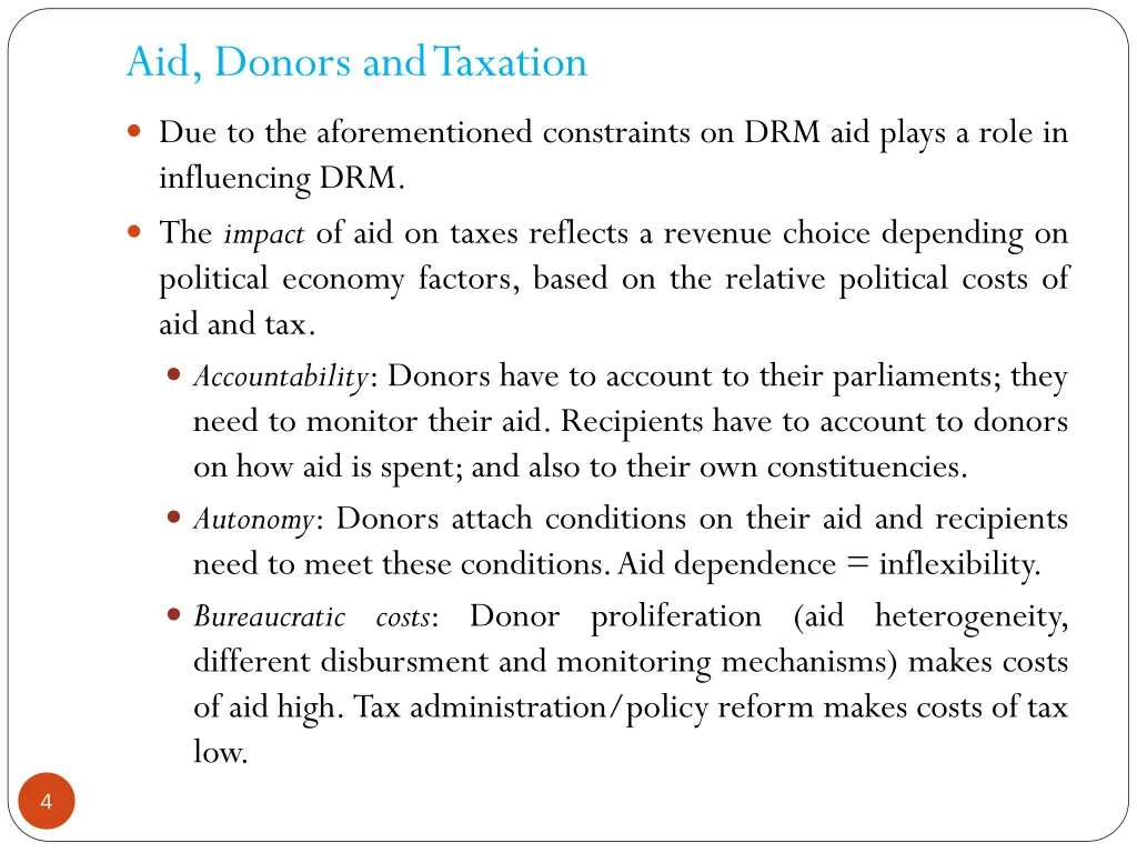 aid donors and taxation