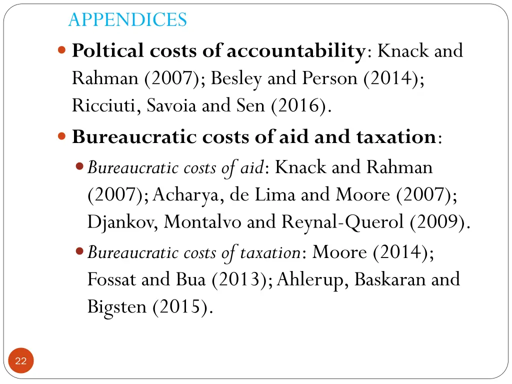 appendices poltical costs of accountability knack