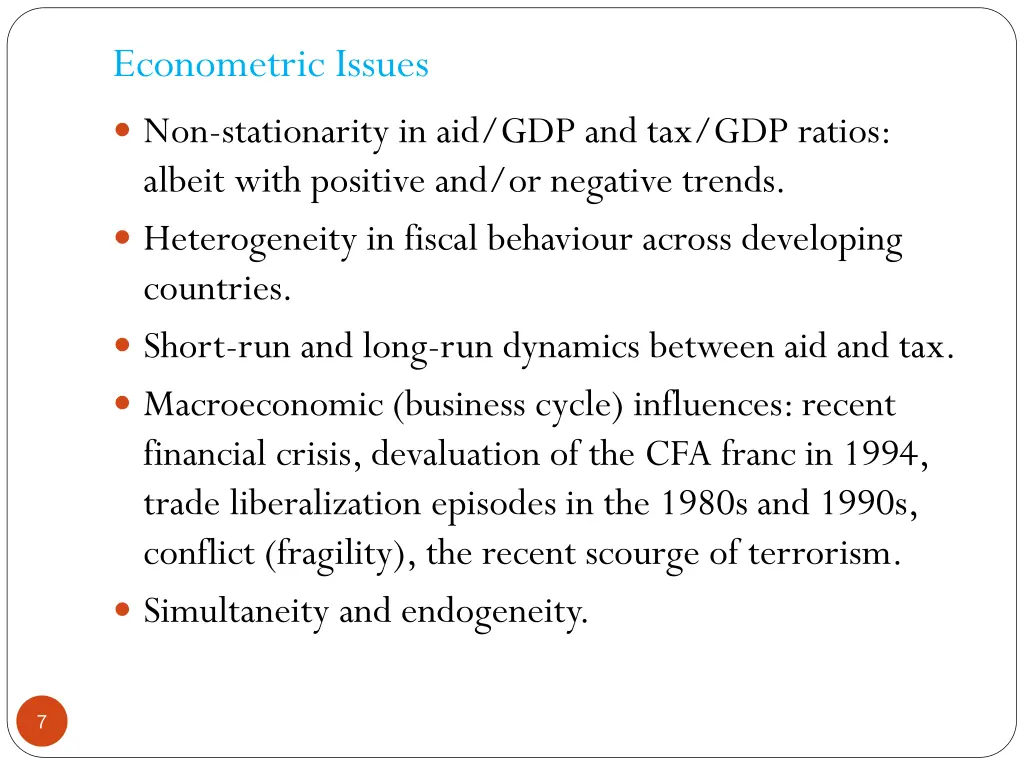 econometric issues