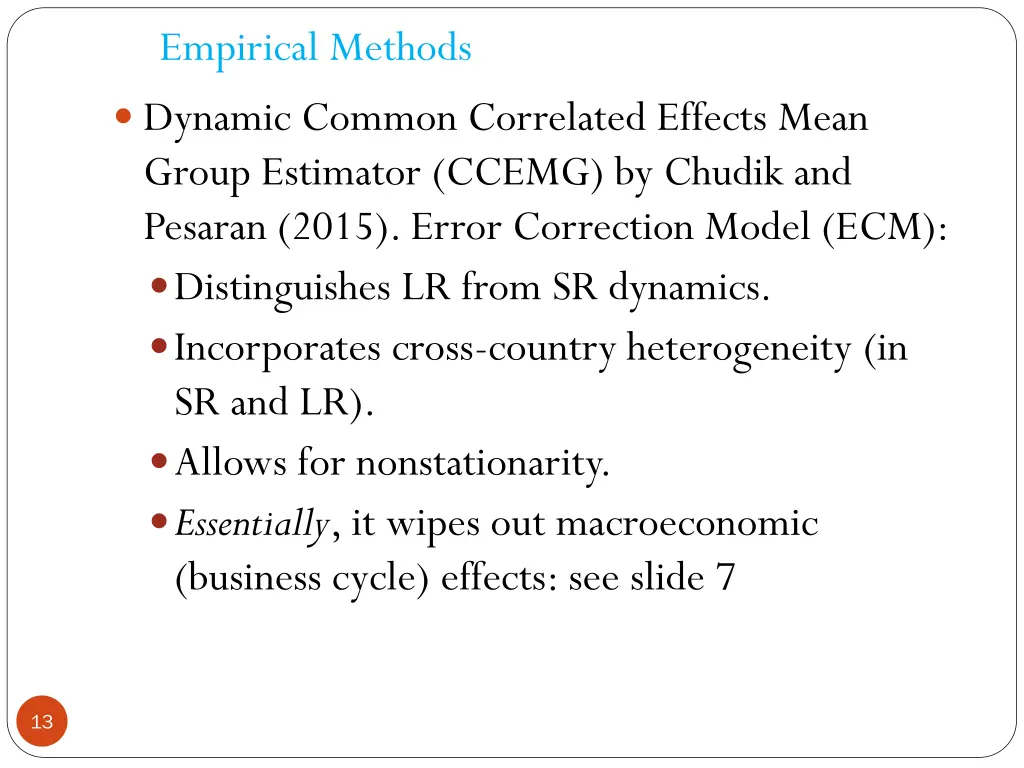 empirical methods dynamic common correlated