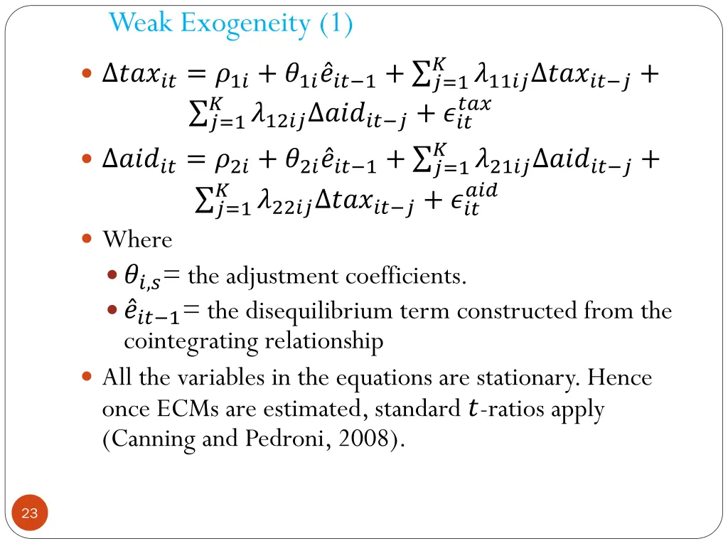 weak exogeneity 1