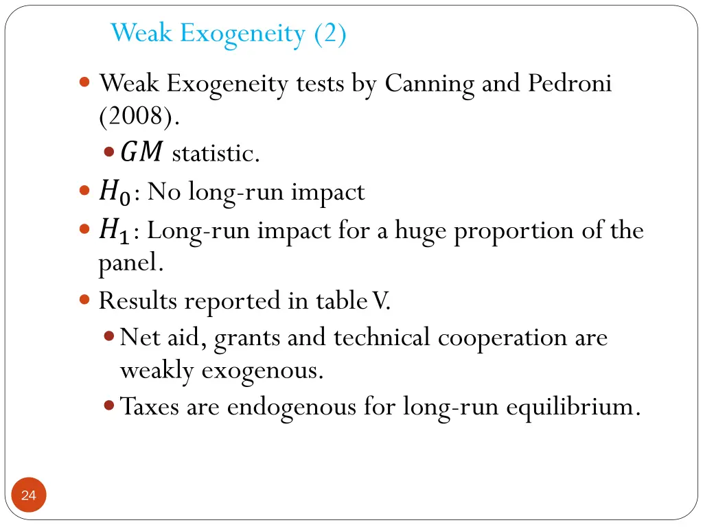 weak exogeneity 2