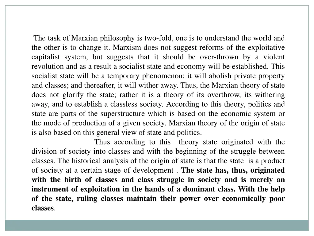 the task of marxian philosophy is two fold