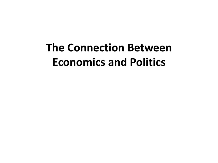 the connection between economics and politics