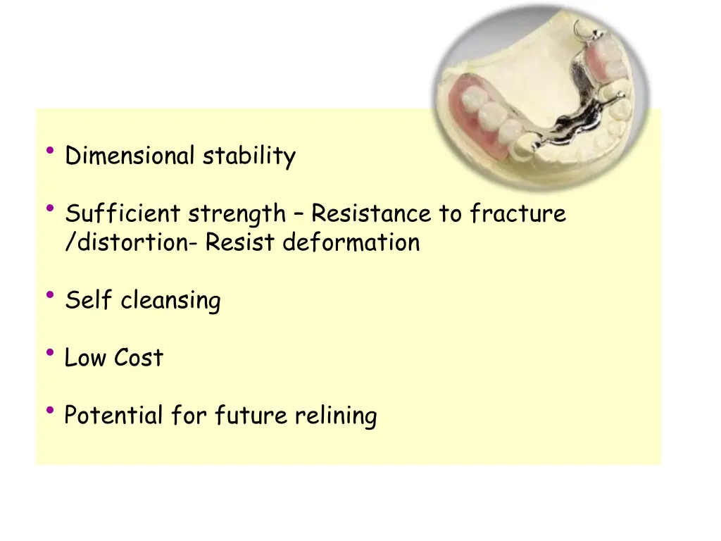 dimensional stability sufficient strength