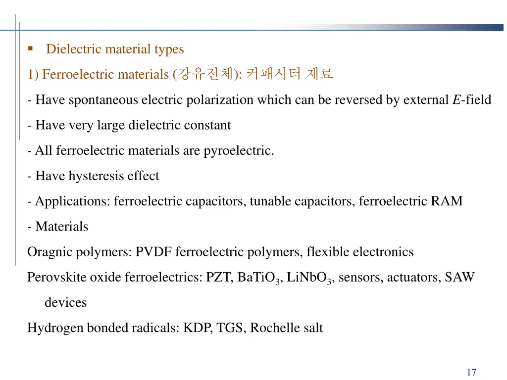 dielectric material types