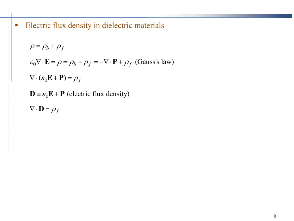 electric flux density in dielectric materials