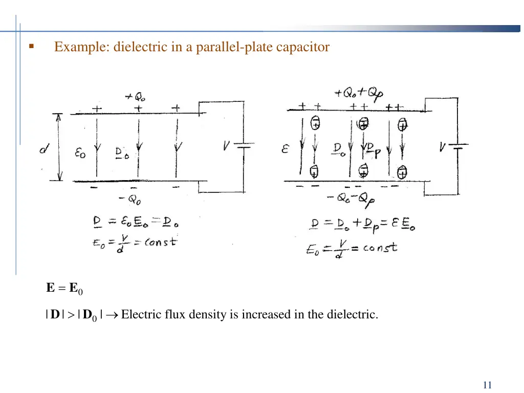 example dielectric in a parallel plate capacitor