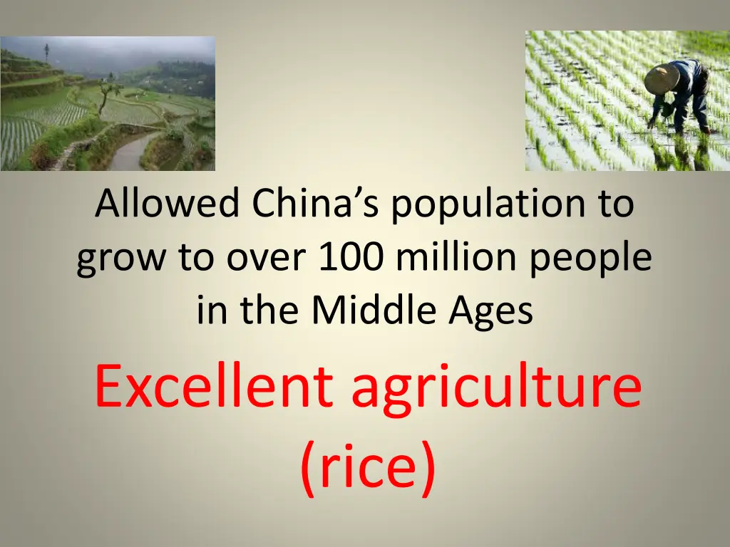 allowed china s population to grow to over