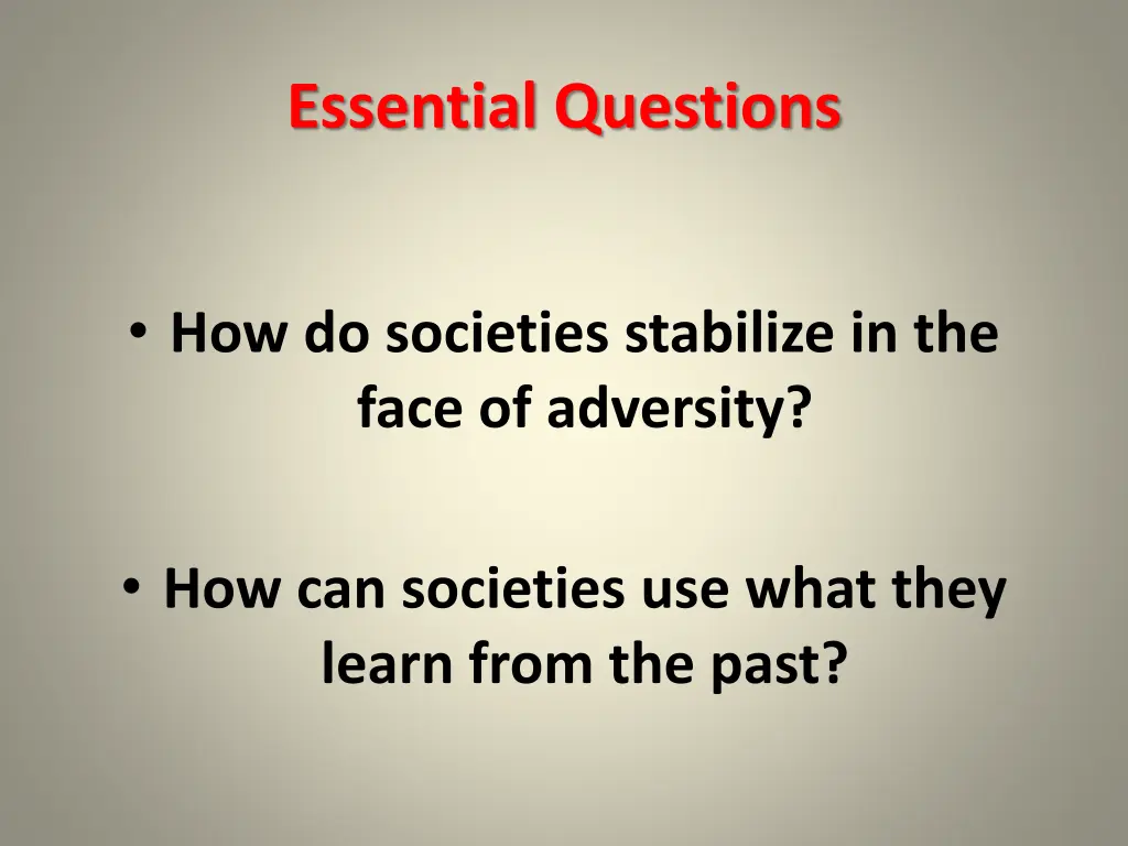 essential questions