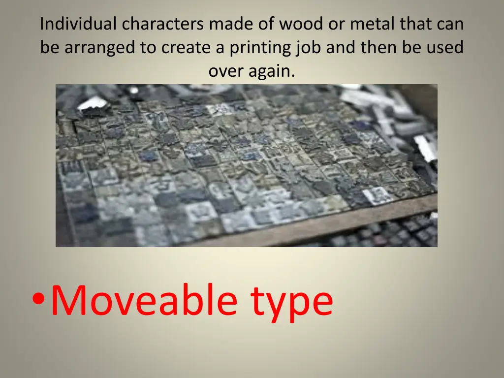 individual characters made of wood or metal that