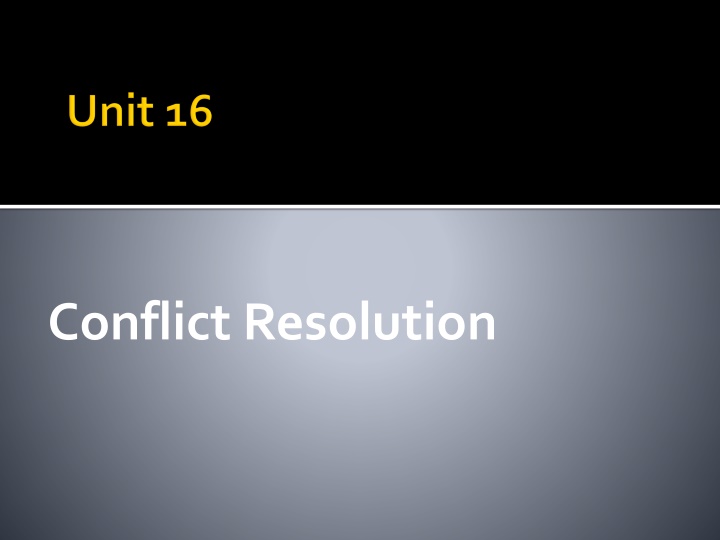 conflict resolution