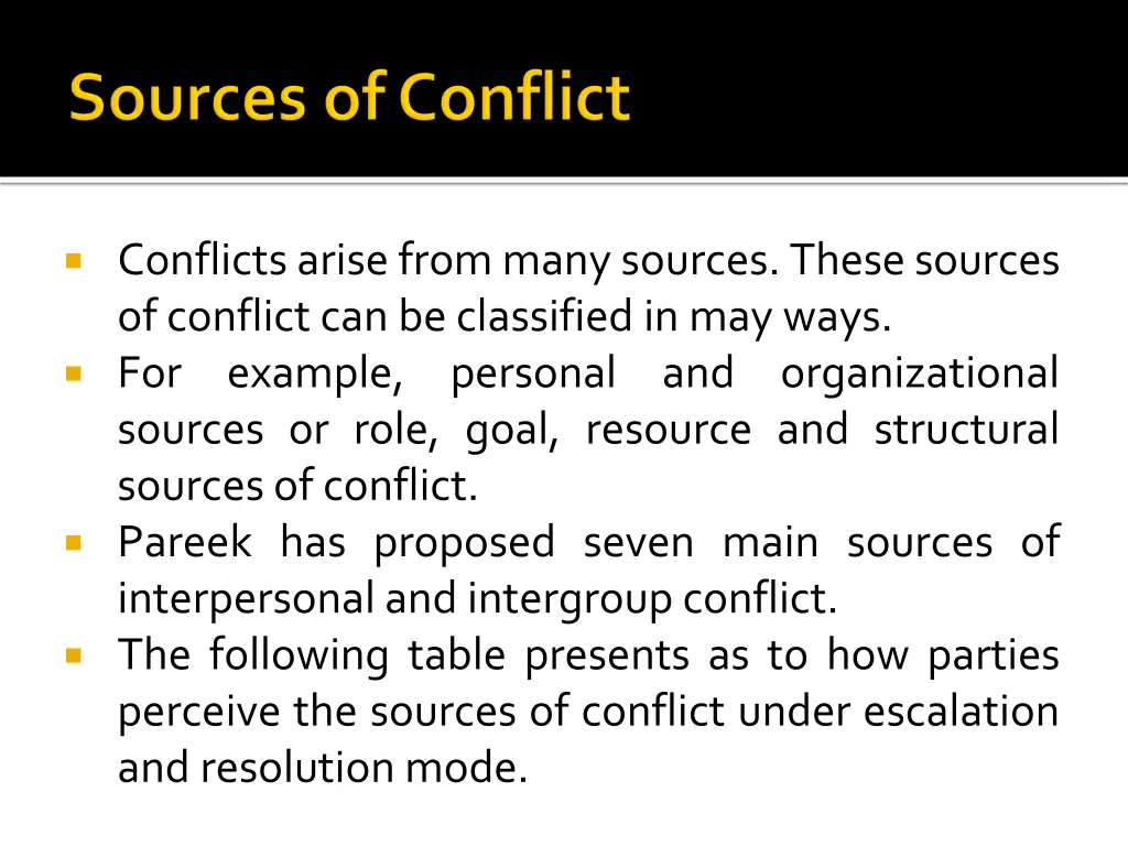 conflictsarisefrommany sources thesesources