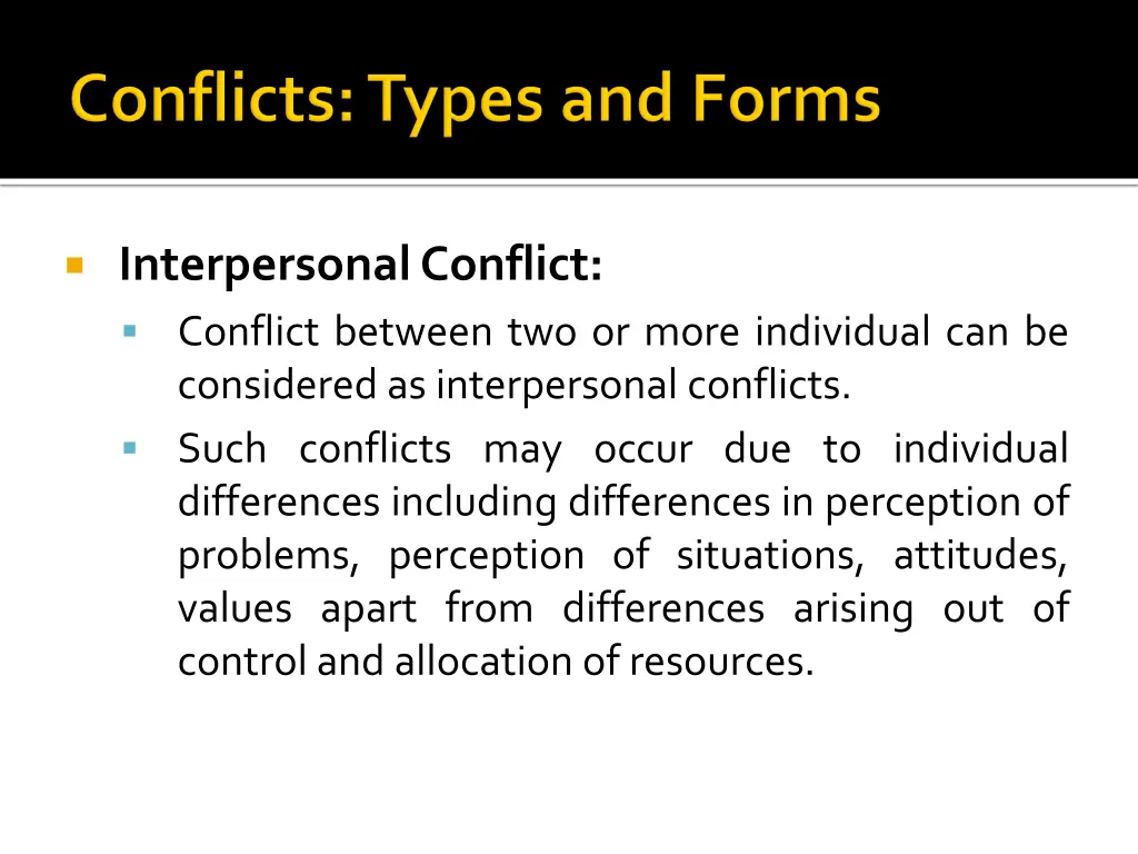 interpersonalconflict conflict between