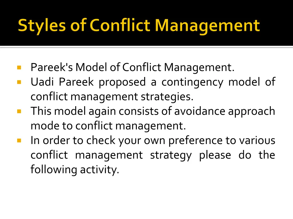 pareek s model of conflict management uadi pareek