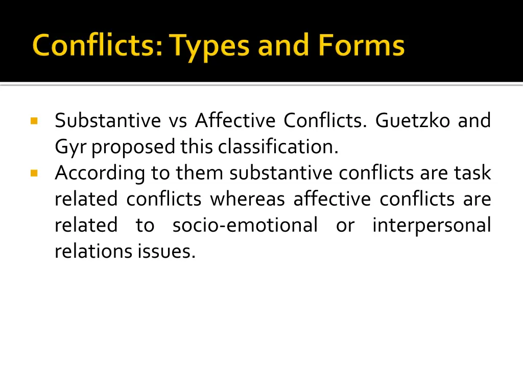 substantive vs affective conflicts guetzko