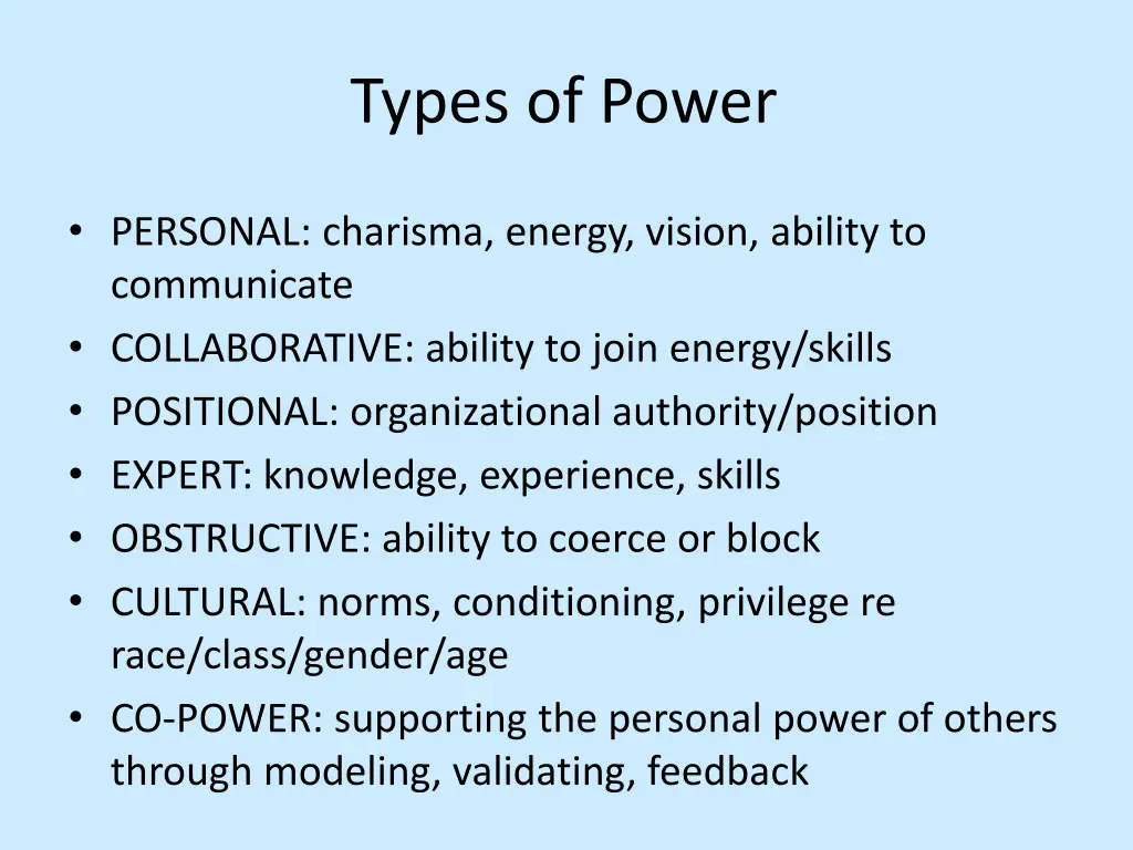 types of power