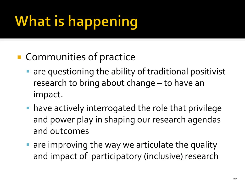 communities of practice are questioning