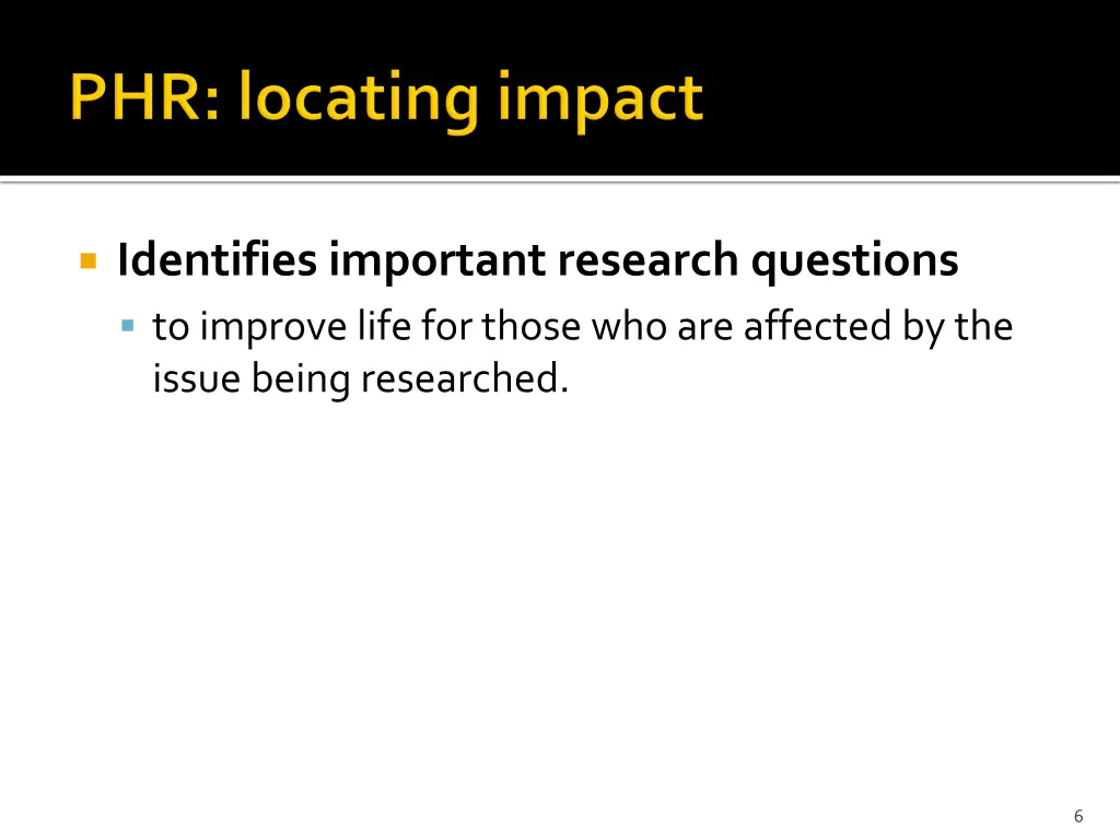 identifies important research questions