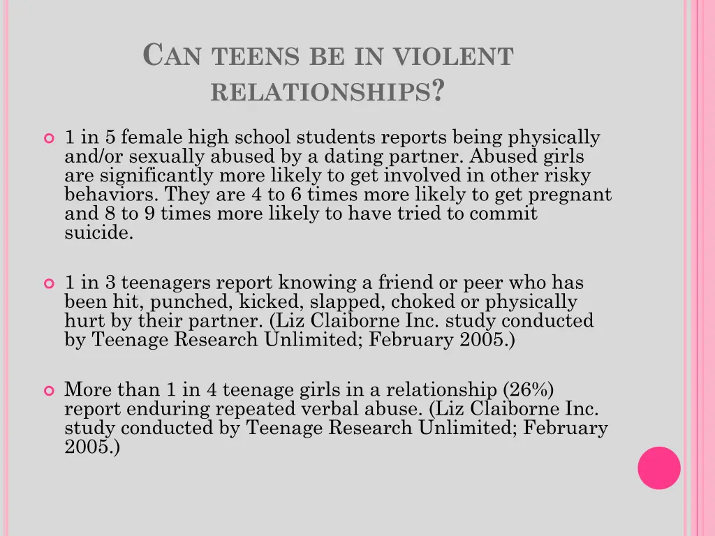 c an teens be in violent relationships