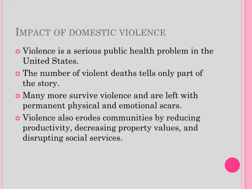 i mpact of domestic violence