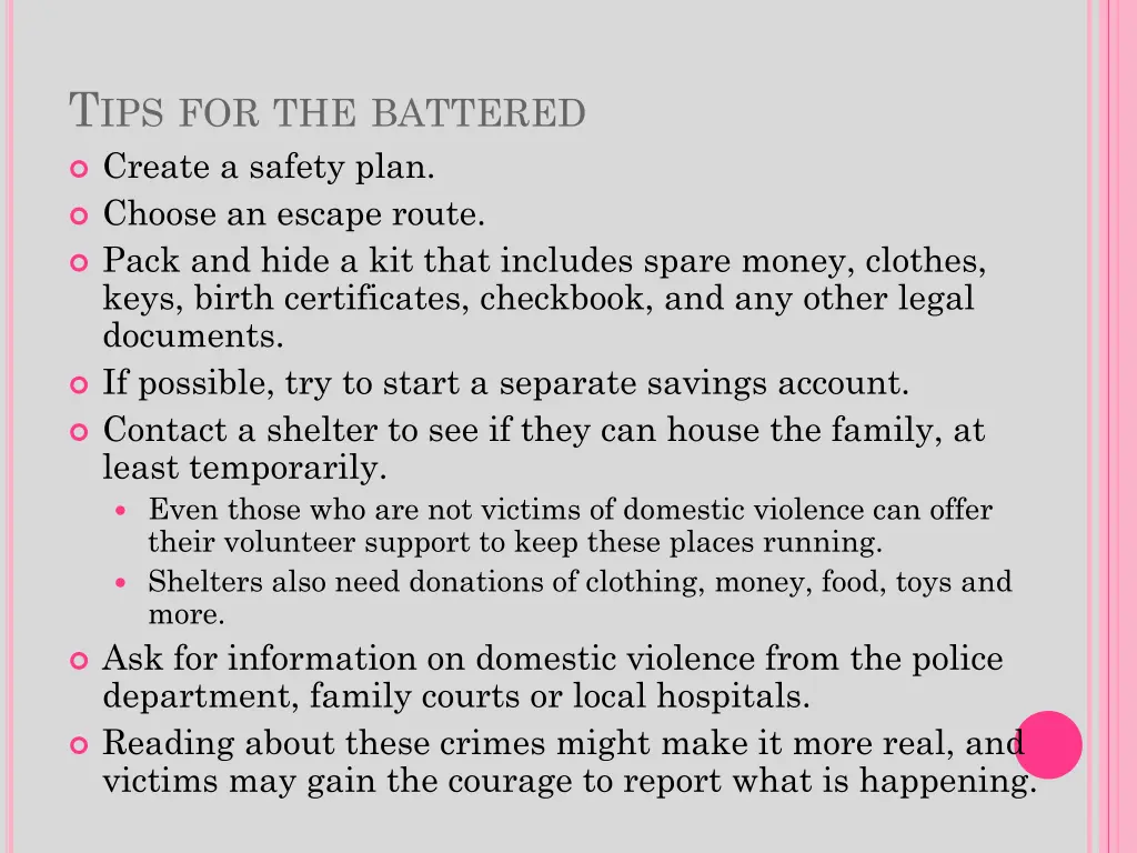 t ips for the battered create a safety plan